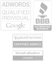 Google Adwords, BBB, Yahoo Search Marketing icons